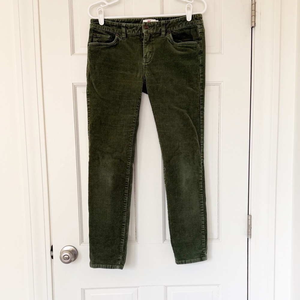 VINEYARD VINES corduroy jeans size 6 green skinny preppy